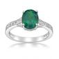 Sterling Silver Ring w/ Created Emerald & White Topaz Gemstones - image 1