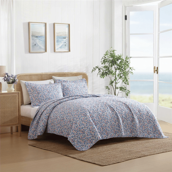 Laura Ashley® Leona 3pc. Flower Quilt Set