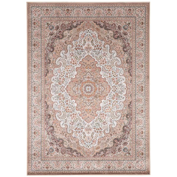 Linon Emerald Collection Ivory Detailed Rectangle Rug - image 