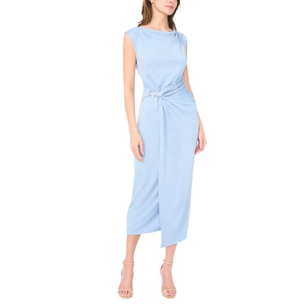 Womens MSK Sleeveless Drape Metal Buckle Midi Dress - image 