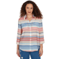 Petite Alfred Dunner Camden Market Stripe Button Front Blouse - image 1