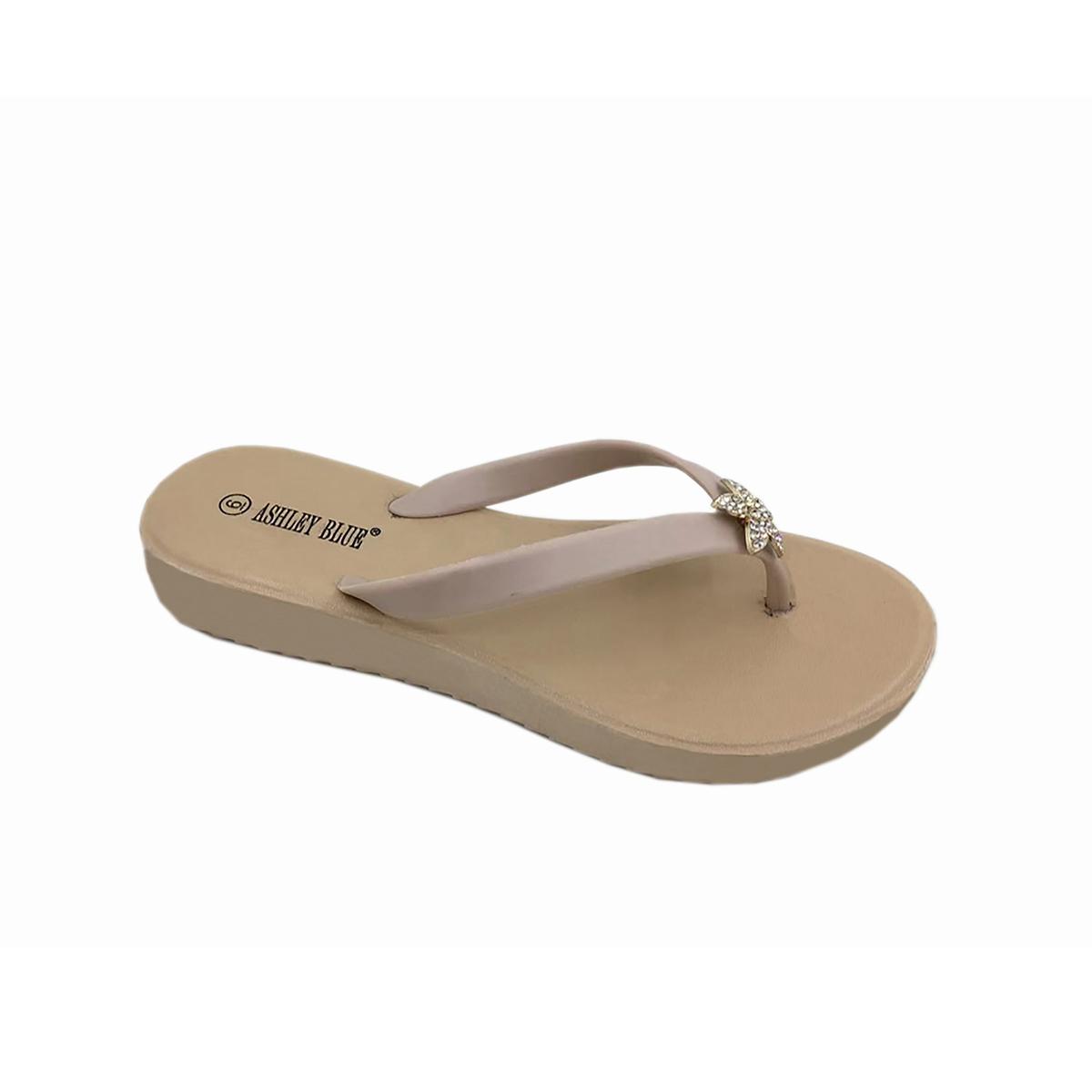 Womens Ashley Blue Jellies Floral Flip Flops