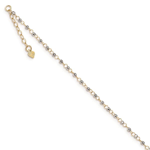 Gold Classics(tm) 14kt. Gold Two-Tone Circle Chain 9in. Anklet - image 
