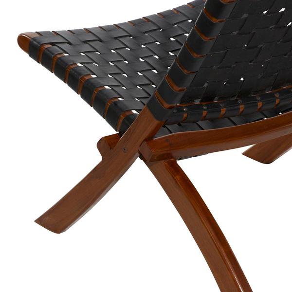 9th & Pike® Black Wood Contemporary Folding Chair