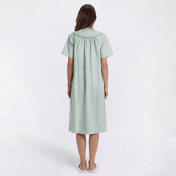 Womens Moon to Noon Tiny Gingham Trapunto Snap Duster