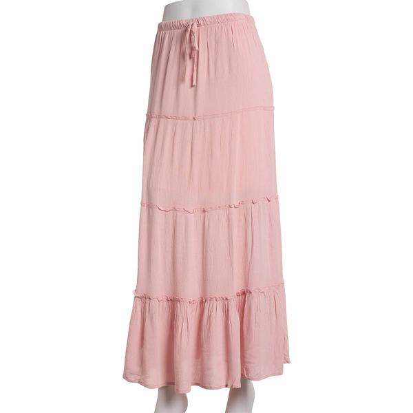Juniors Love Tree Gauze Tie Waist Tiered Maxi Skirt - image 