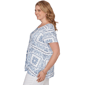 Plus Size Ruby Rd. French Riviera Short Sleeve Floral Blouse - image 4