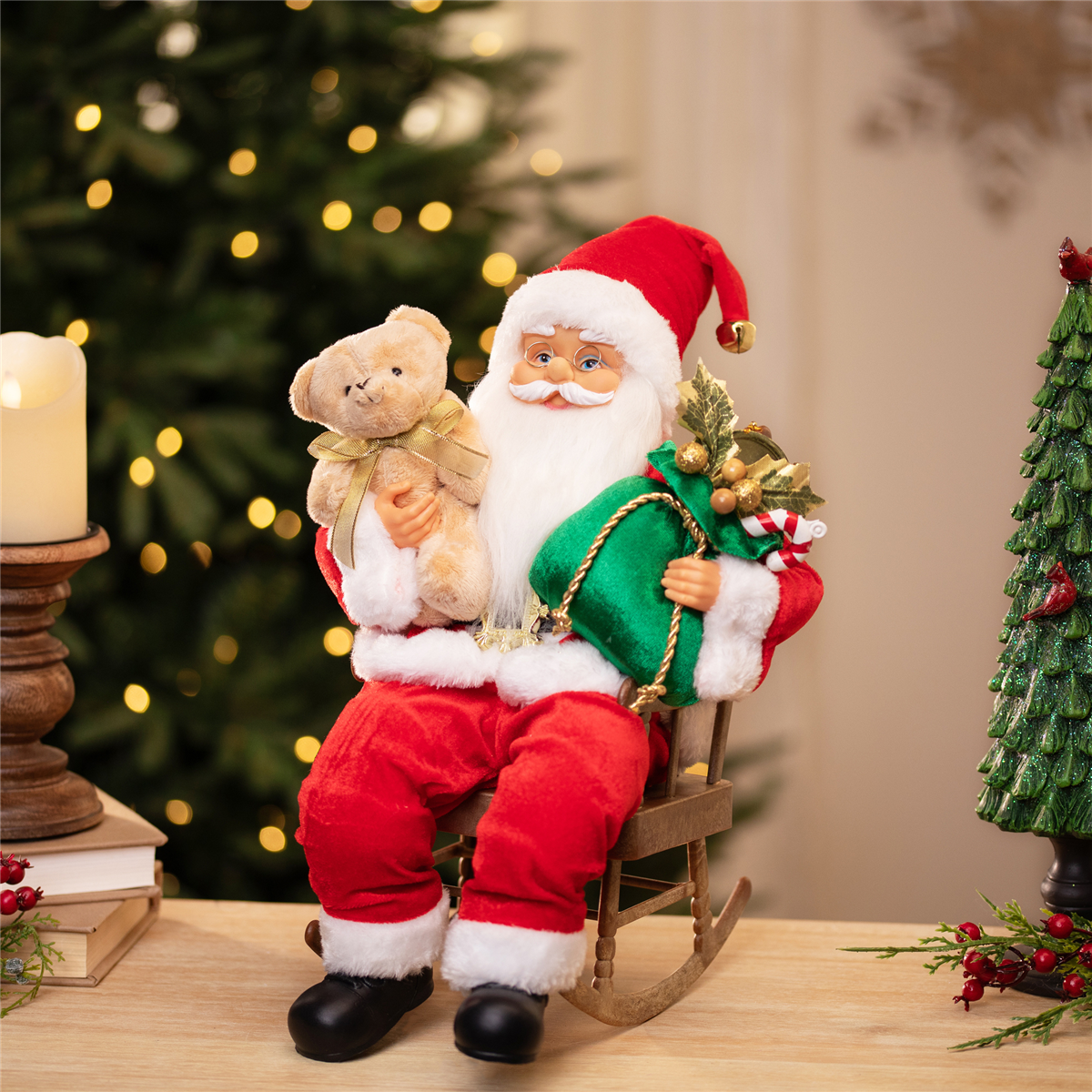 Northlight Animated Musical Santa in Rocking Chair Decoration