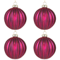 Northlight 4ct. Maroon Ribbed Glass Ball Christmas Ornaments - image 2