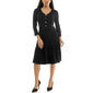 Womens Nina Leonard Elbow Sleeve V Neck Sweater Dress - image 1