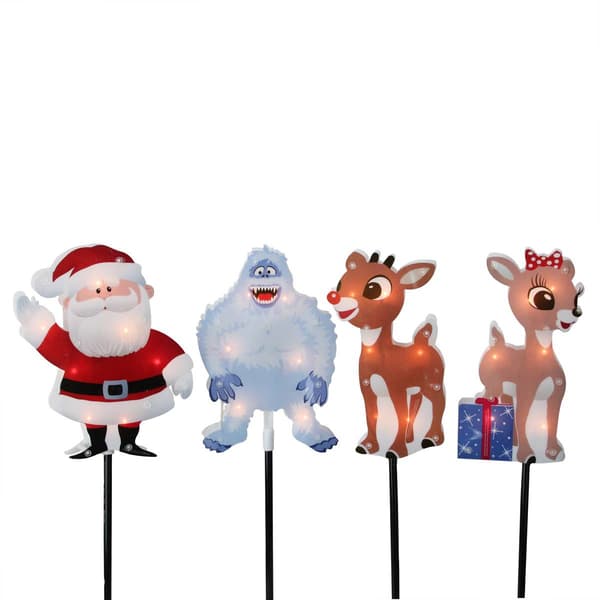 Northlight Seasonal Rudolph & Friends Pathway Markers - Set of 4 - image 