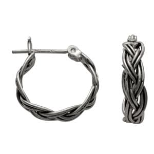 Marsala Fine Silver Plated Braided Hoop Earrings - image 