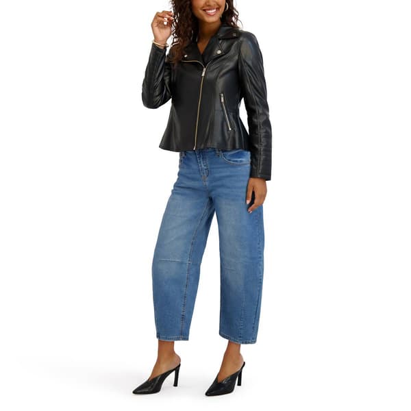 Womens Kensie Faux Leather Motorcycle Jacket - image 
