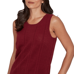 Womens Emaline Country Code Solid Pointelle Sweater Vest
