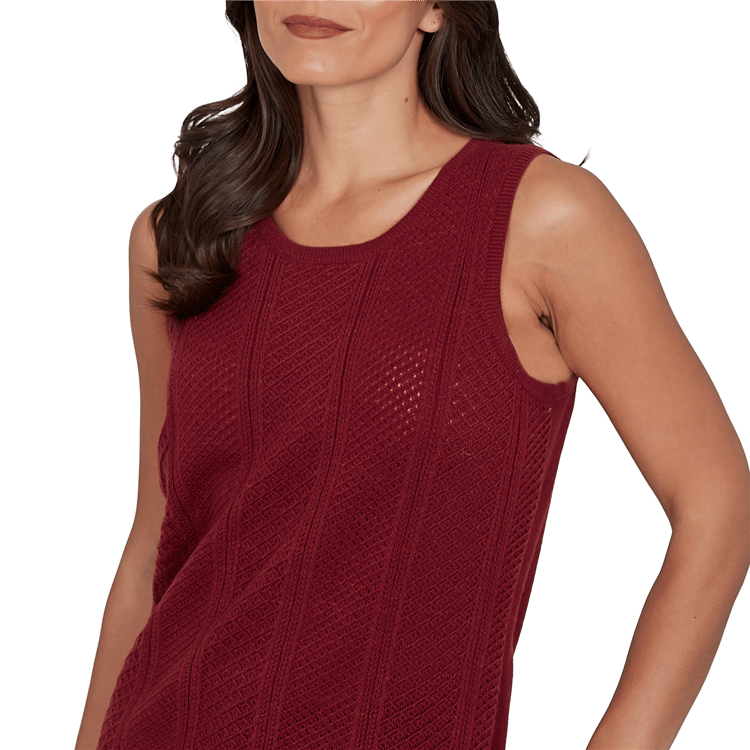 Womens Emaline Country Code Solid Pointelle Sweater Vest