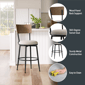 HH2 Home Creason Commercial Grade Bar Height Swivel Stool - image 10