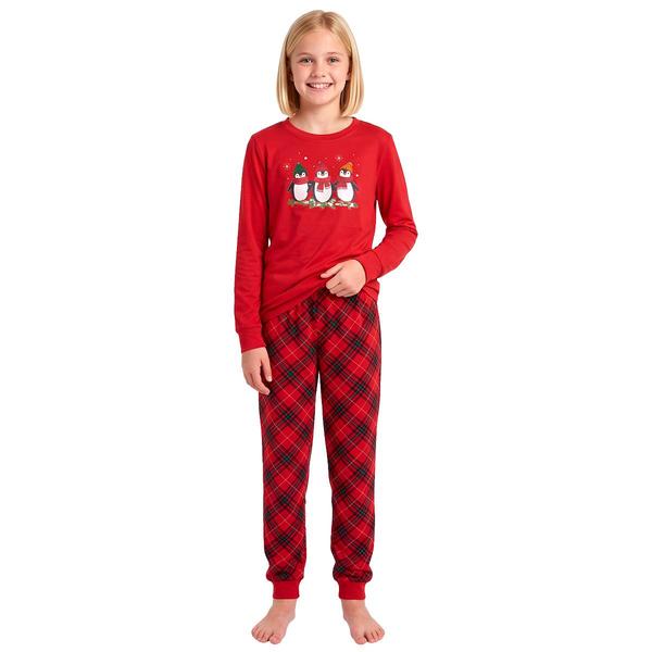 Girls OurFamJam Long Sleeve Penguin Family Joggers Pajama Set - image 