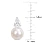 Gemstone Classics™ Freshwater Pearl & White Sapphire Earrings - image 2