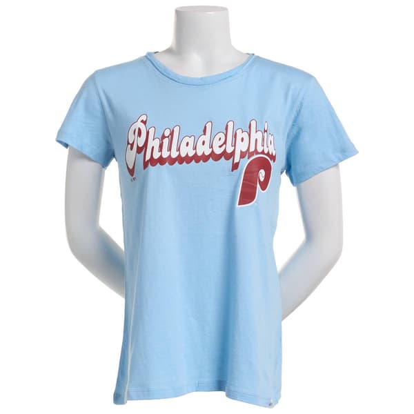 Womens ''47 Brand Retro Philadelphia Phillies Tee - Gulf Blue - image 