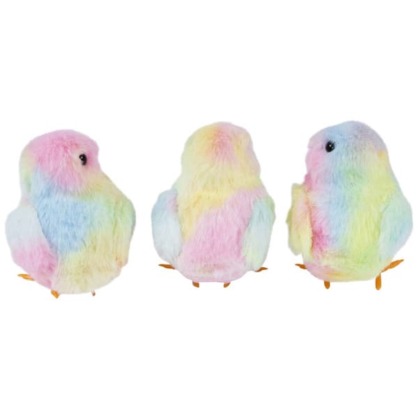 Northlight Seasonal Tie Dye Easter Chick Figurines - Set of 3