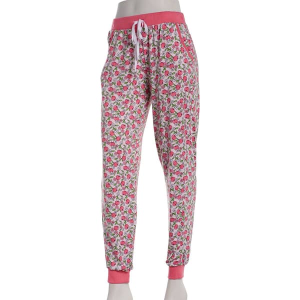 Juniors Pillow Talk Cherries & Flowers Pajama Joggers - image 