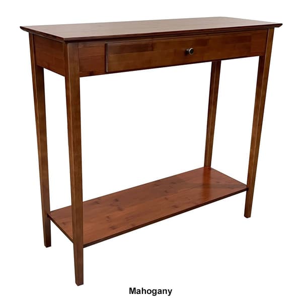 eccostyle&#8482; 2-Tier Solid Bamboo Console Table with Drawer