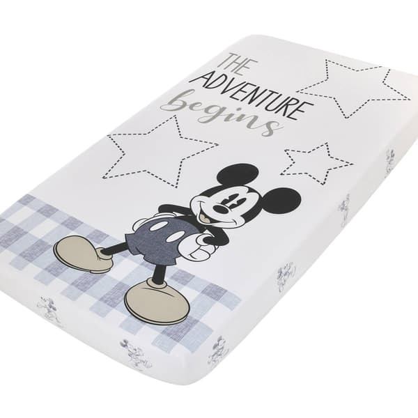 Disney Call Me Mickey Cotton Photo Op Nursery Fitted Crib Sheet