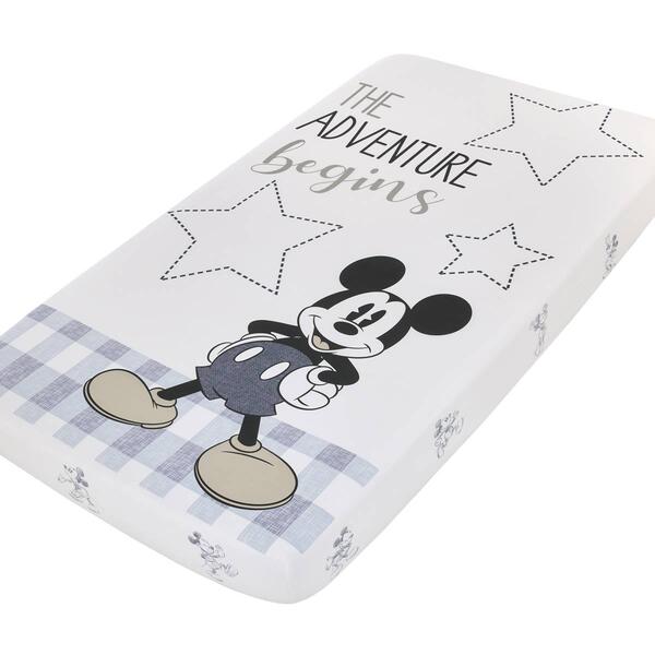 Disney Call Me Mickey Cotton Photo Op Nursery Fitted Crib Sheet - image 