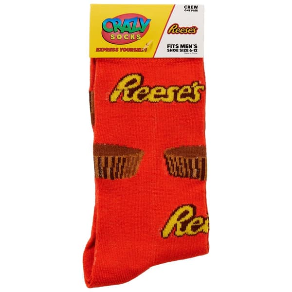 Mens Crazy Socks Reese''s Cups Crew Socks - image 