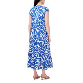 Womens MSK Cap Sleeve Abstract Tier Back Maxi Dress
