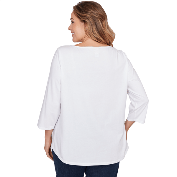 Plus Size Ruby Rd. Must Haves II 3/4 Sleeve Bella Vista Tee