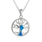 Gemstone Classics&#40;tm&#41; Created Opal Tree of Life Necklace - image 1
