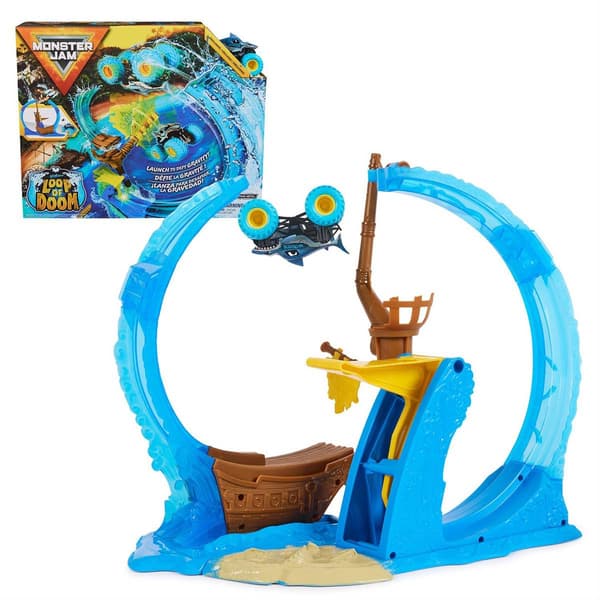 Spin Master Monster Jam Megalodon Loop of Doom Stunt Playset - image 