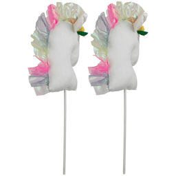 Northlight Plush Rainbow Unicorn Christmas Picks - Set of 2