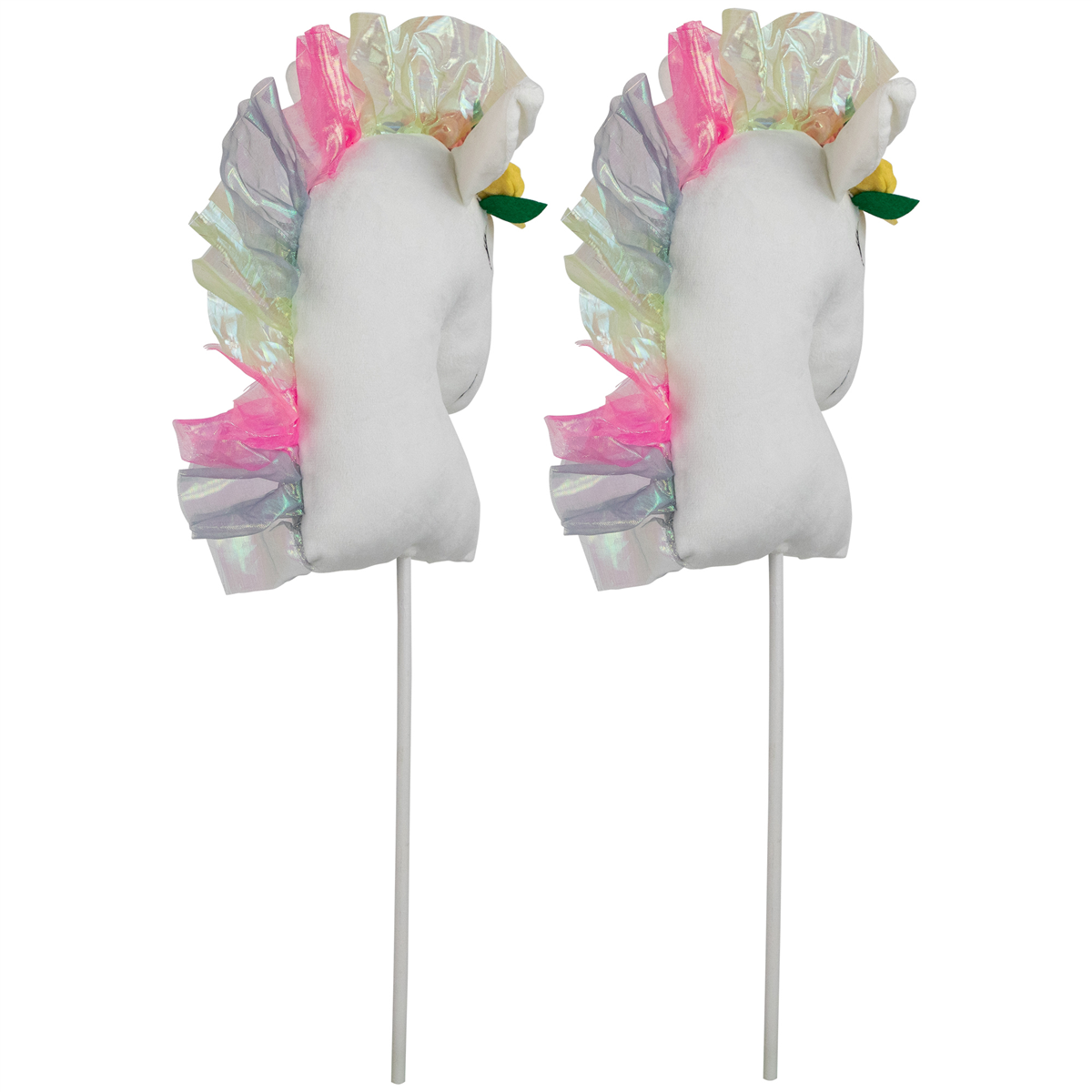 Northlight Plush Rainbow Unicorn Christmas Picks - Set of 2