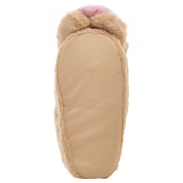 Womens Fuzzy Babba Teddy Bear Plush 3D Head Slippers