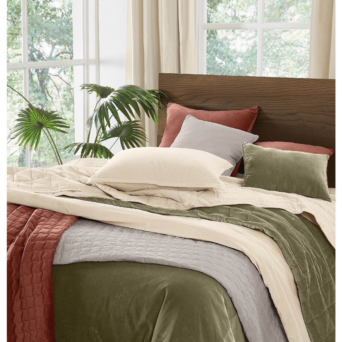 Brooklyn Loom Matte Cotton Velvet 3pc. Comforter Set