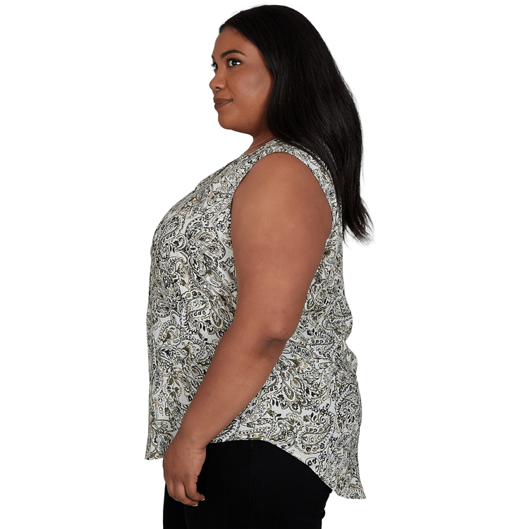 Plus Size Emaline La Vita Costiera Sleeveless Paisley Blouse