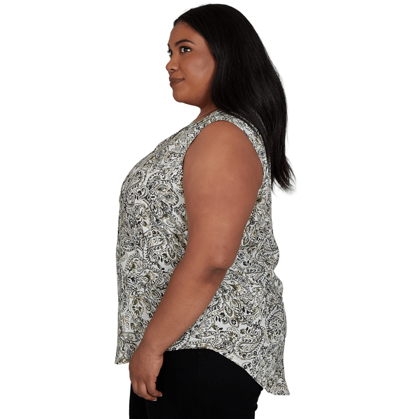 Plus Size Emaline La Vita Costiera Sleeveless Paisley Blouse