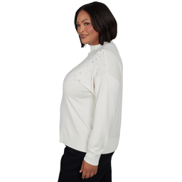 Plus Size Emaline Lavender Revelry Pearl Embellished Sweater