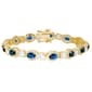Gianni Argento Lab Sapphire Oval Halo Bracelet - image 1