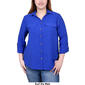 Womens NY Collection 3/4 Roll Sleeve Airflow Casual Button Down - image 5