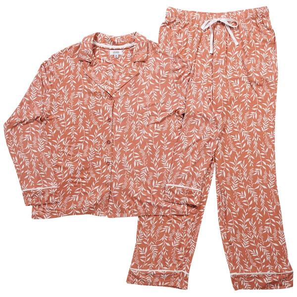 Womens Jones New York Long Sleeve Leaf Pajama Set - image 