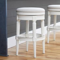 New Ridge Home Goods Chapman Bar-Height Barstool - White