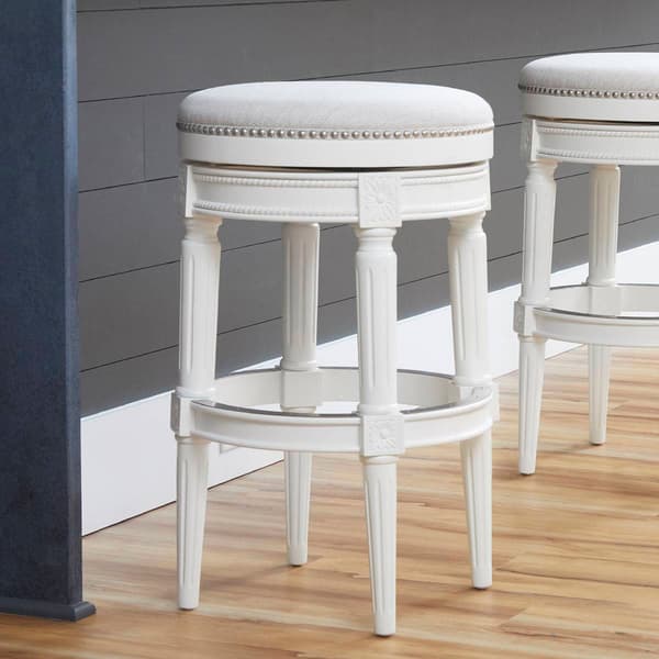New Ridge Home Goods Chapman Bar-Height Barstool - White