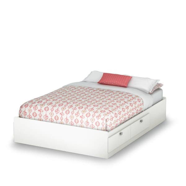 South Shore Spark Pure White Full Mates Bed w/ Drawers