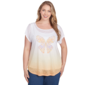 Plus Women''s Short Sleeve Butterfly Print Top - image 1