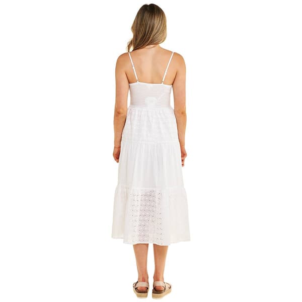 Juniors Self Esteem Allover Eyelet Lace-Up Midi Slip Dress