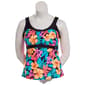 Plus Size ZeroXposur Aloha Peasant Tropical Tankini Swim Top - image 1