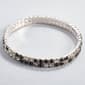 Rosa Rhinestones Silver-Tone Crystal & Jet 2-Row Stretch Bracelet - image 1